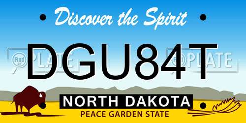 DGU84T North Dakota License Plate
