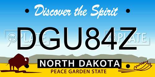 DGU84Z North Dakota License Plate