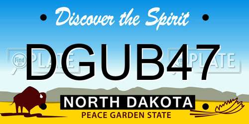 DGUB47 North Dakota License Plate