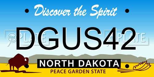 DGUS42 North Dakota License Plate