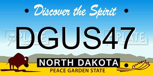 DGUS47 North Dakota License Plate
