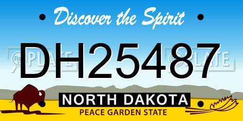 DH25487 North Dakota License Plate