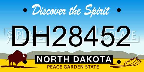 DH28452 North Dakota License Plate
