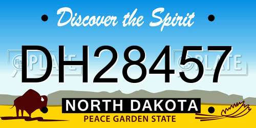 DH28457 North Dakota License Plate