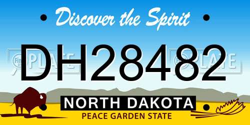 DH28482 North Dakota License Plate