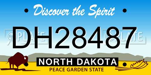 DH28487 North Dakota License Plate