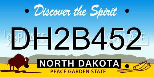 DH2B452 North Dakota License Plate