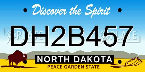 DH2B457 North Dakota License Plate