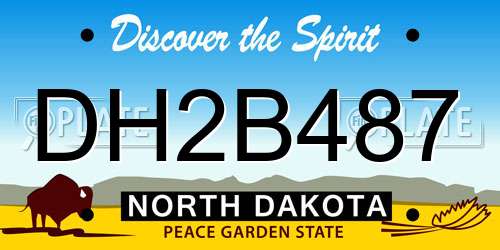 DH2B487 North Dakota License Plate