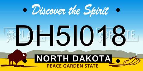 DH5I018 North Dakota License Plate