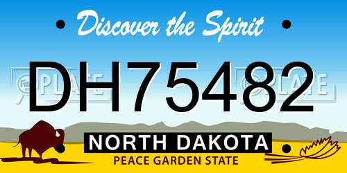 DH75482 North Dakota License Plate
