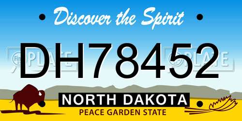 DH78452 North Dakota License Plate