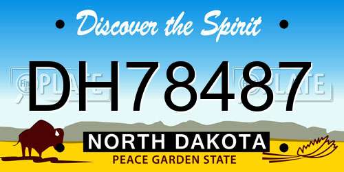 DH78487 North Dakota License Plate