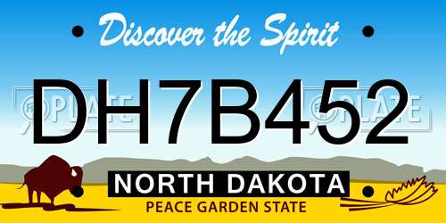 DH7B452 North Dakota License Plate