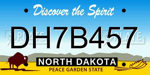 DH7B457 North Dakota License Plate