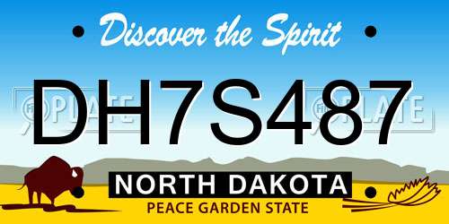 DH7S487 North Dakota License Plate