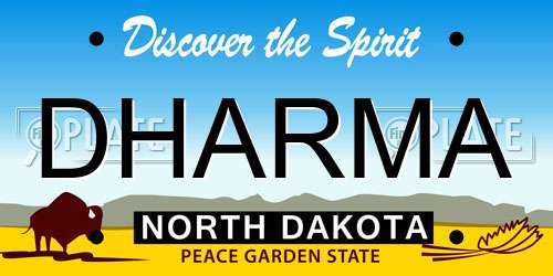 DHARMA North Dakota License Plate