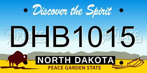 DHB1015 North Dakota License Plate
