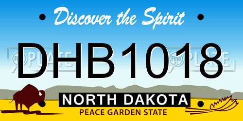 DHB1018 North Dakota License Plate
