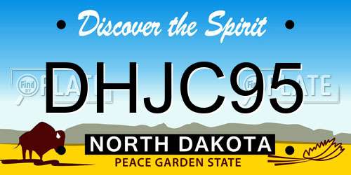 DHJC95 North Dakota License Plate