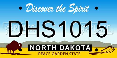 DHS1015 North Dakota License Plate