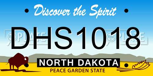 DHS1018 North Dakota License Plate