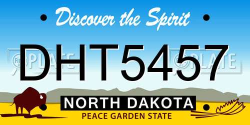 DHT5457 North Dakota License Plate