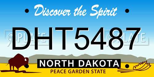 DHT5487 North Dakota License Plate