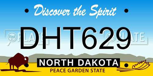 DHT629 North Dakota License Plate