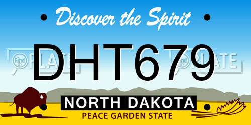 DHT679 North Dakota License Plate
