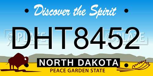 DHT8452 North Dakota License Plate