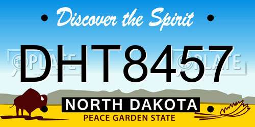 DHT8457 North Dakota License Plate
