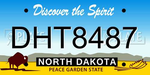 DHT8487 North Dakota License Plate