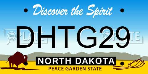 DHTG29 North Dakota License Plate