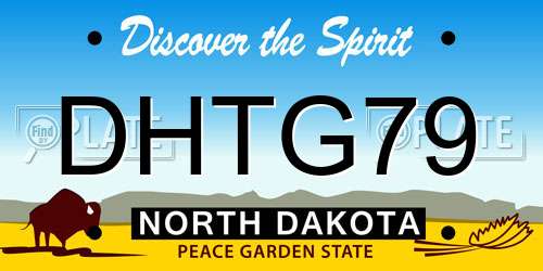 DHTG79 North Dakota License Plate