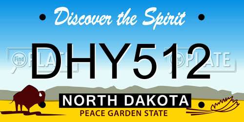 DHY512 North Dakota License Plate