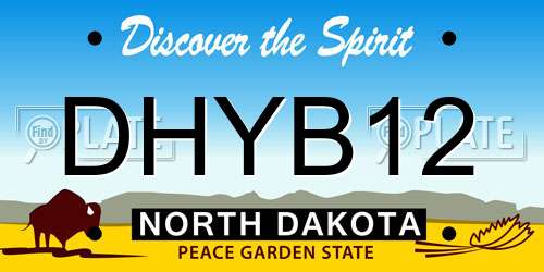 DHYB12 North Dakota License Plate