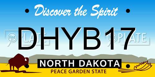 DHYB17 North Dakota License Plate