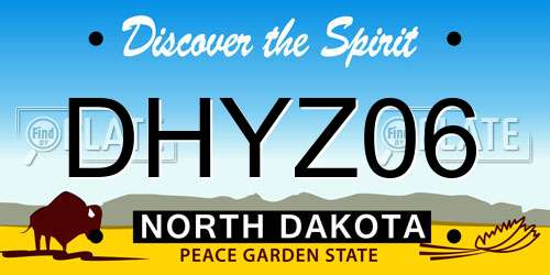 DHYZ06 North Dakota License Plate