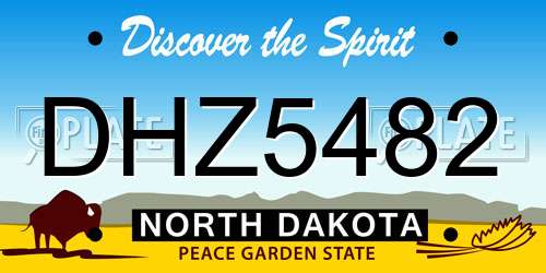 DHZ5482 North Dakota License Plate