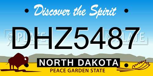 DHZ5487 North Dakota License Plate