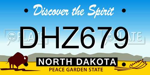 DHZ679 North Dakota License Plate