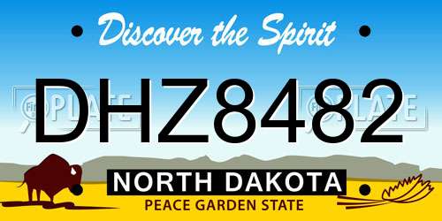 DHZ8482 North Dakota License Plate