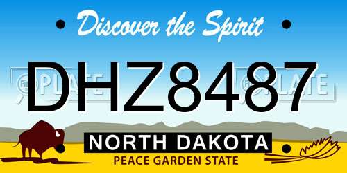 DHZ8487 North Dakota License Plate