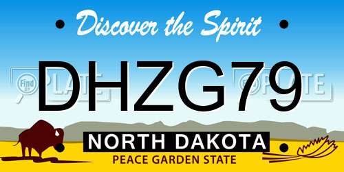 DHZG79 North Dakota License Plate