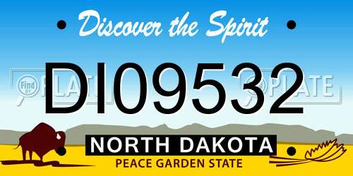 DI09532 North Dakota License Plate