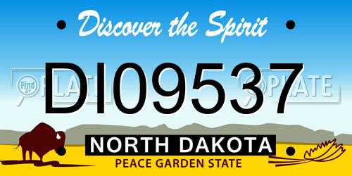 DI09537 North Dakota License Plate