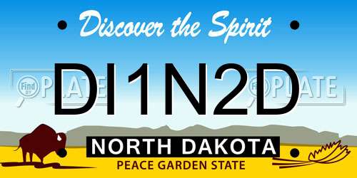DI1N2D North Dakota License Plate