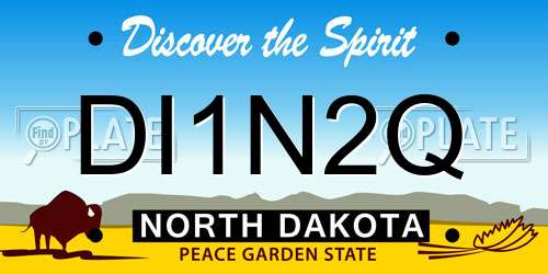 DI1N2Q North Dakota License Plate
