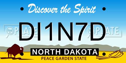 DI1N7D North Dakota License Plate